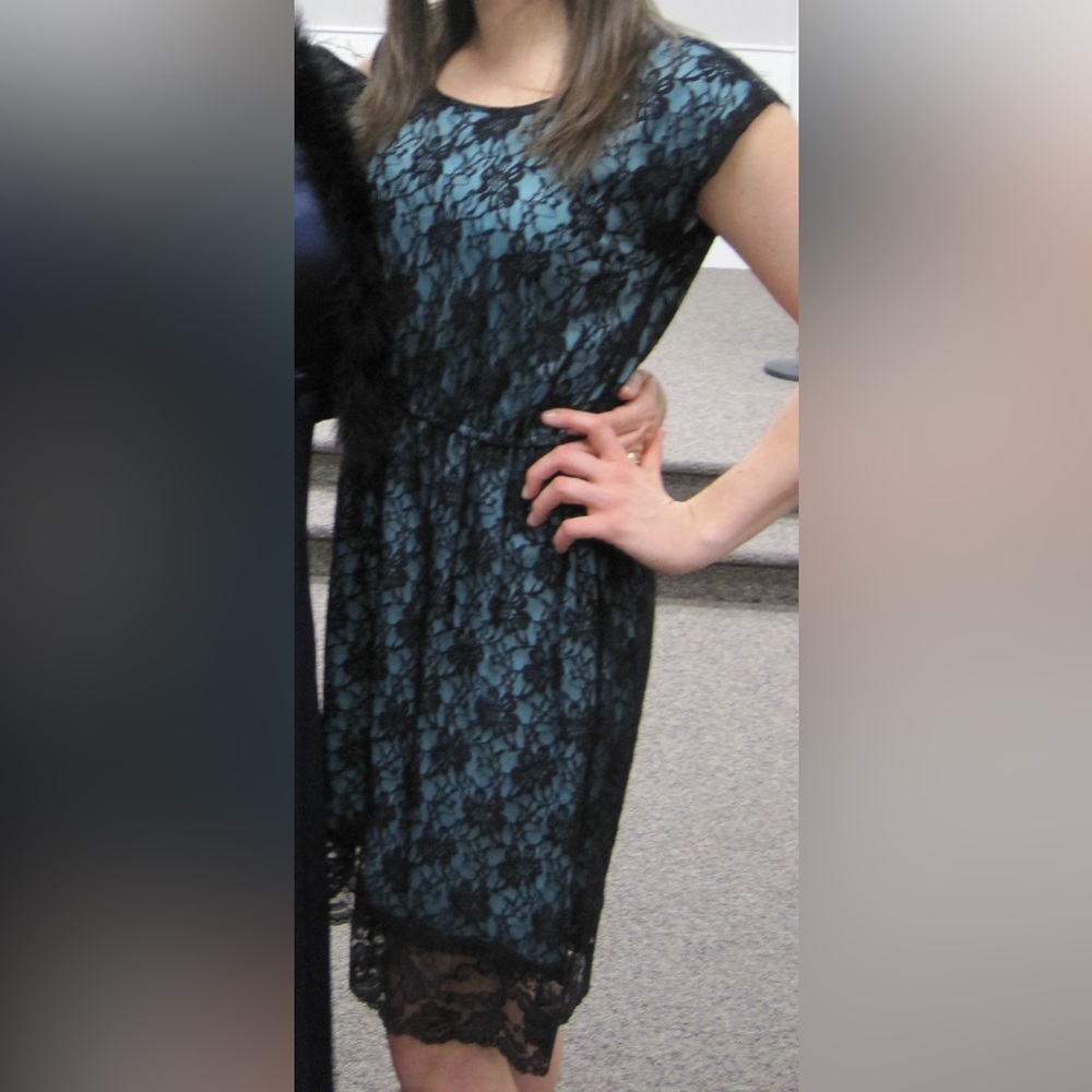 Lace overlay dress